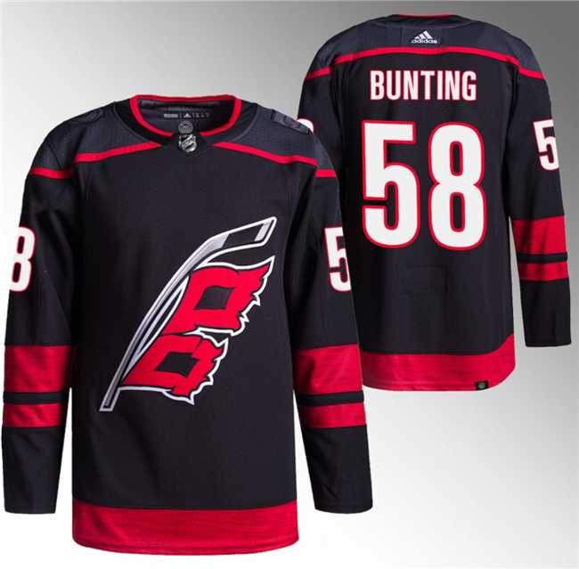 Men%27s Carolina Hurricanes #58 Michael Bunting Black Stitched Jersey->brooklyn nets->NBA Jersey